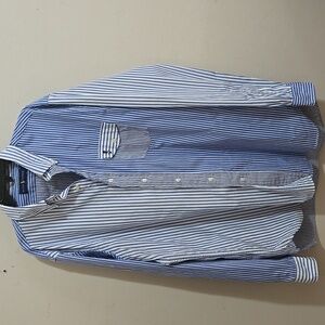 Men's Ralph Lauren Bleeker Mixed Striped Back-Patch L/S Shirt Sz Large